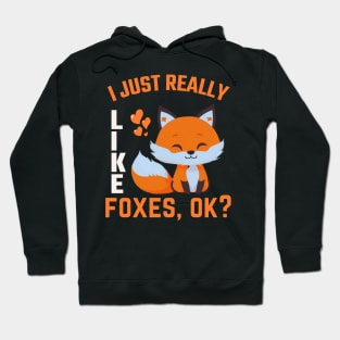 I just Like Foxes Ok? Funny Fox Lover Hoodie